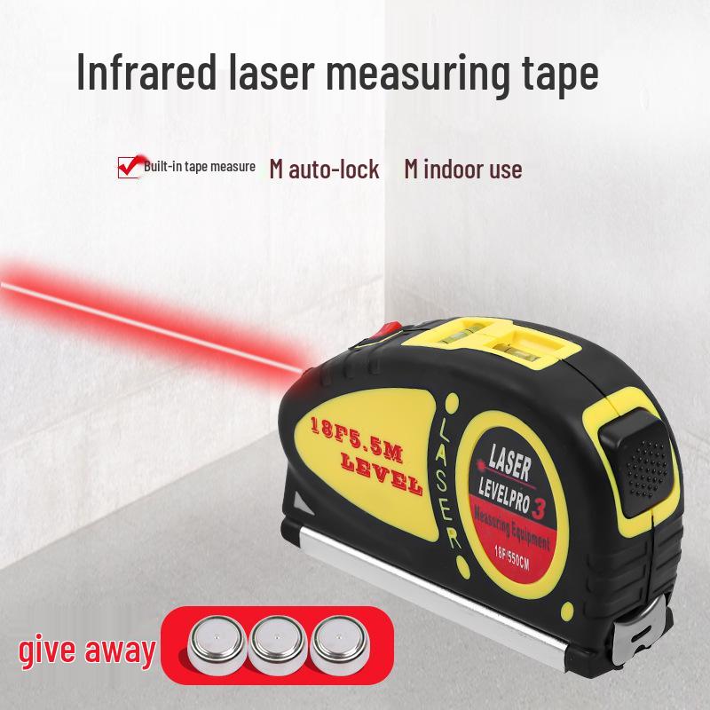 Kompakte Multifunktions-Laserwasserwaage mit Maßband