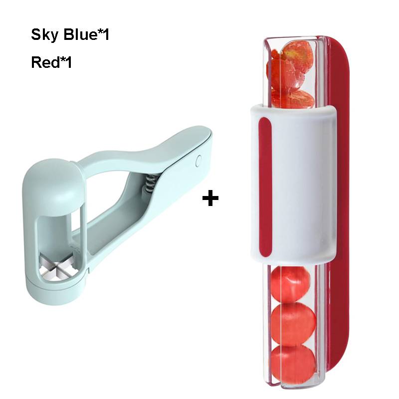 Tomato Grape Cherry Slicer Fruit Vegetable Salad Manual Slicer, Fruit and Vegetable Tool Kitchen Gadget, Progressive Zip Slicer