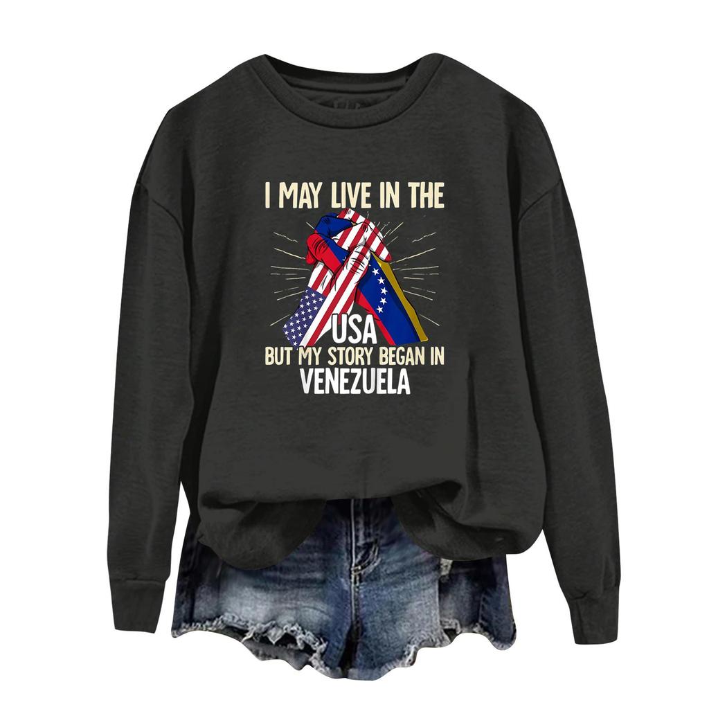 Damen bedruckter lässiger Sport-Kapuzenpullover mit langen Ärmeln und rundem Ausschnitt