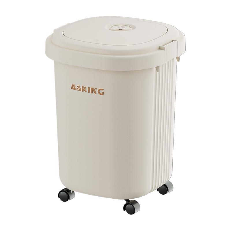 Premium Wheeled Square Trash Can with Lid - Large Capacity for Home Use in Living Room, Bedroom, Kitchen, and More