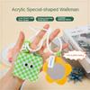 Acrylic Flower Small Mirror Cartoon Keychain Little Bear Cosmetics Keyring  Bag Accessories