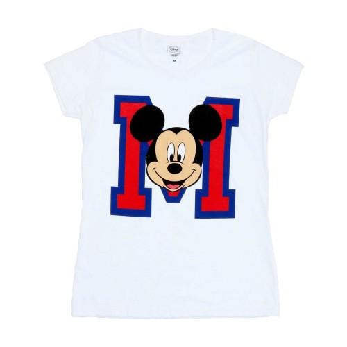 

Disney Womens/Ladies Mickey Mouse M Face Cotton T-Shirt білий