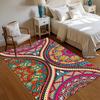 Area Rugs Washable Bohemian Rugs for Balcony Living Room Dining Room Kitchen Bedroom Large Non-Slip Carpet Vintage Floral Mat
