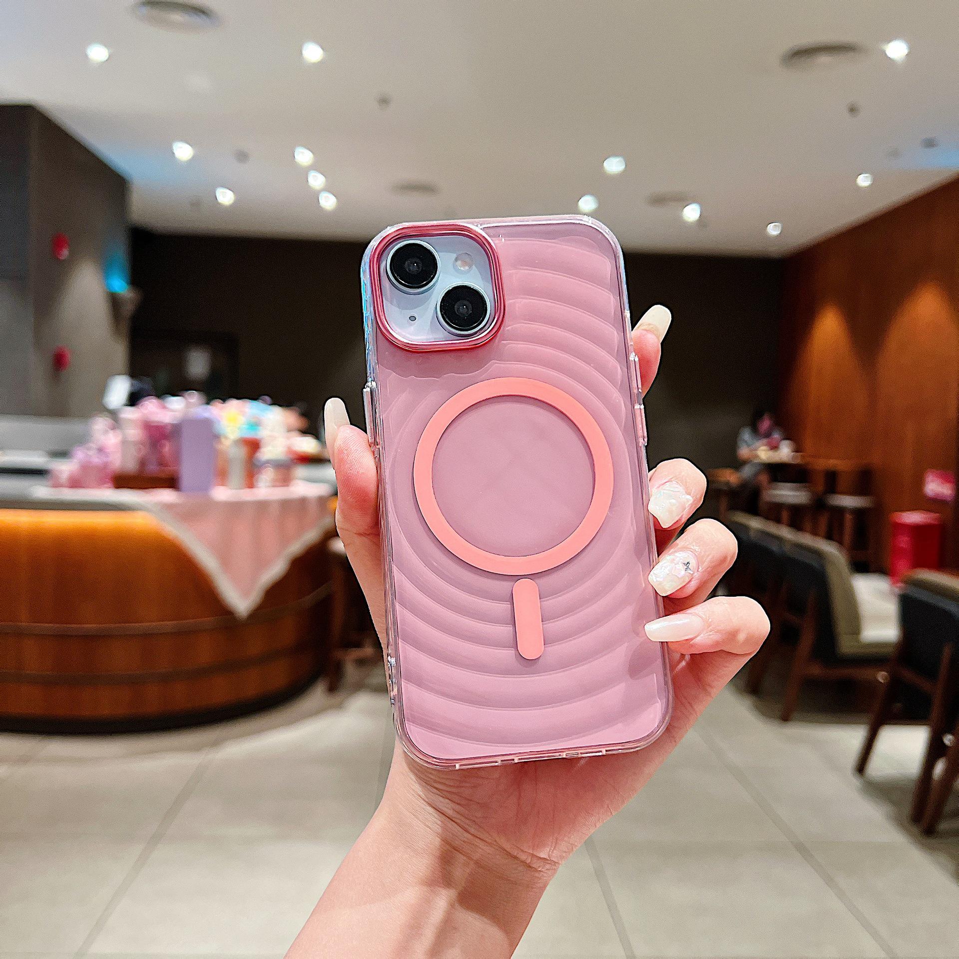 

Wave Pattern Magnetic Phone Case for Apple 17 Pro Max | Trendy Acrylic | Drop-proof for Models 13/14/15/16 iPhone 13/14
