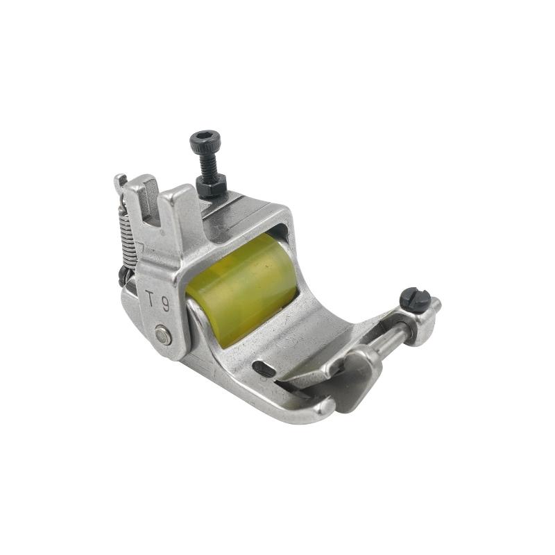 T9 Roller Presser Foot For Flatbed Sewing Machine Made Of Stainless Steel And Rubber Adjustable Width 0-13.5mm Suit