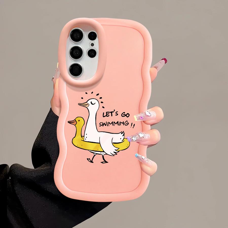Cartoon Duck Soft Phone Cover Case for Samsung Galaxy S20 FE A26 S23 Plus A25 S22 Ultra S25 S21 S24 A24 A35 A55 A54 A36 A34