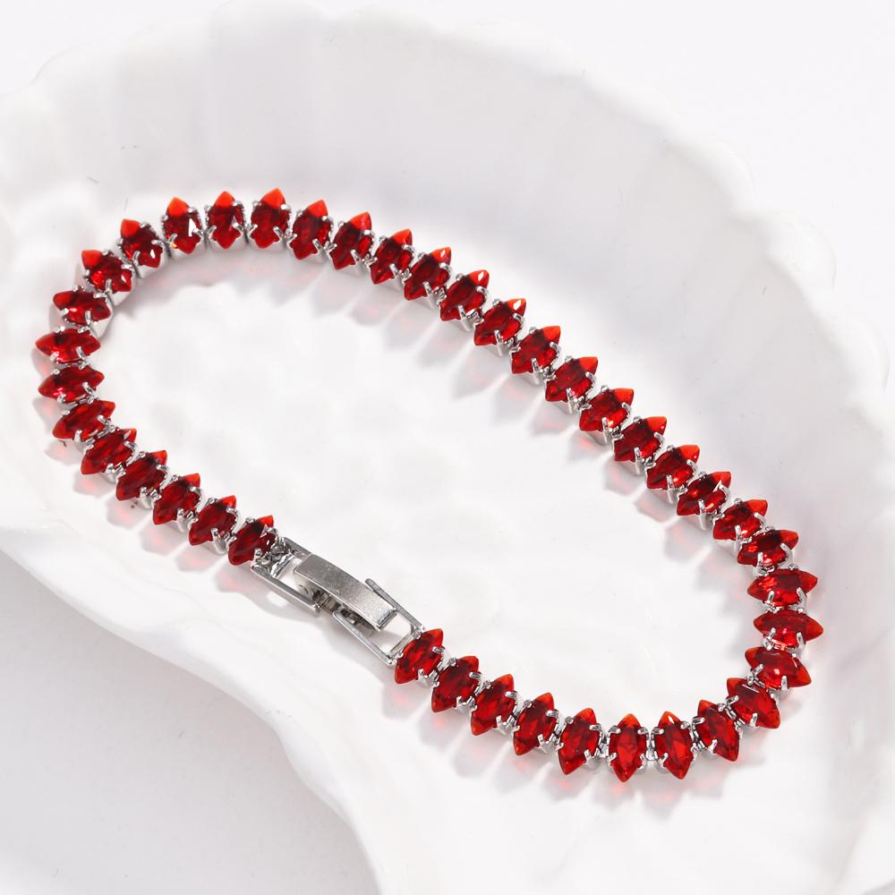 Luxury Dainty Tennis Bracelets for Women Silver Color Sparkling Colorful Cubic Zircon Stackable Hand Chain Crystal Wedding Jewel