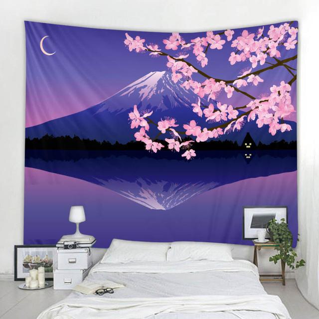 Krajina ilustrace gobelín hvězdná obloha za oknem stěna visící bohémský hippie domácí dekorace tištěné prostěradlo