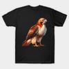 Men Black Print T-shirt Red Tailed Hawk No-Cut Transfer Paper Print Cotton Tshirt