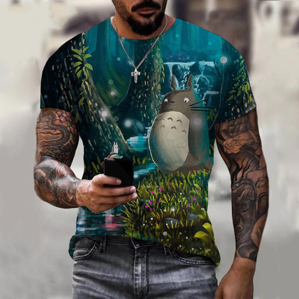 

Летняя футболка с принтом аниме Тоторо 3D для мужчин и женщин, футболки с героями мультфильмов, свободные футболки в стиле Харадзюку, уличные футболки, топы 5XL