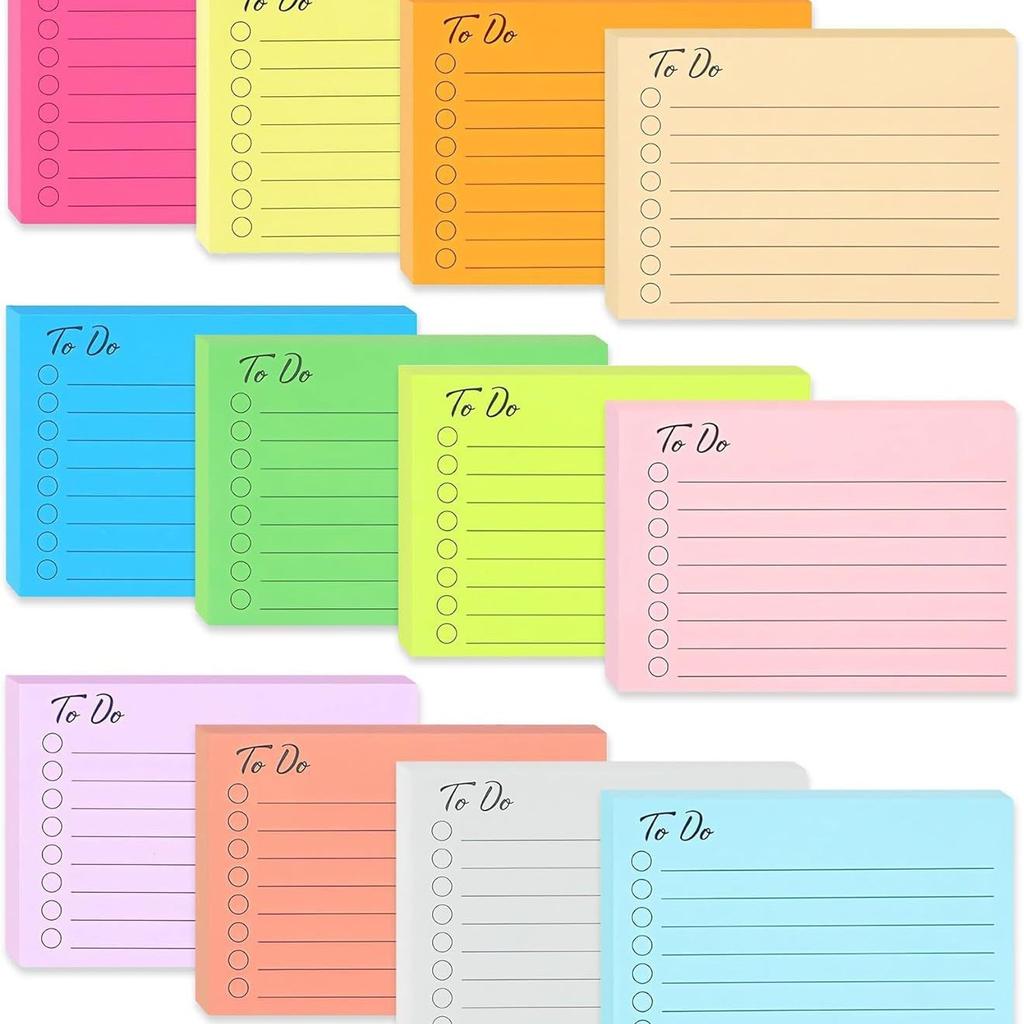 12PCS Memo Book Kawaii To Do List Tearable Message Book Daily Planner Memo Book Stationery Writing Book