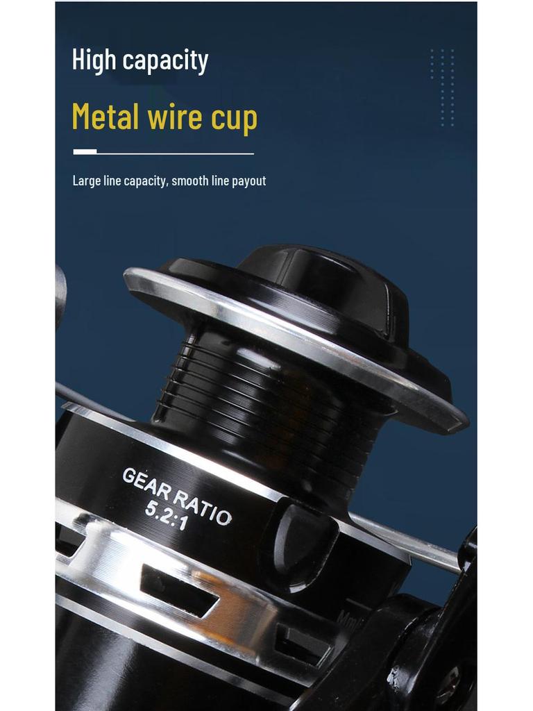 Universal Metal Spinning Fishing Reel with Long Cast and Lure Fishing Features