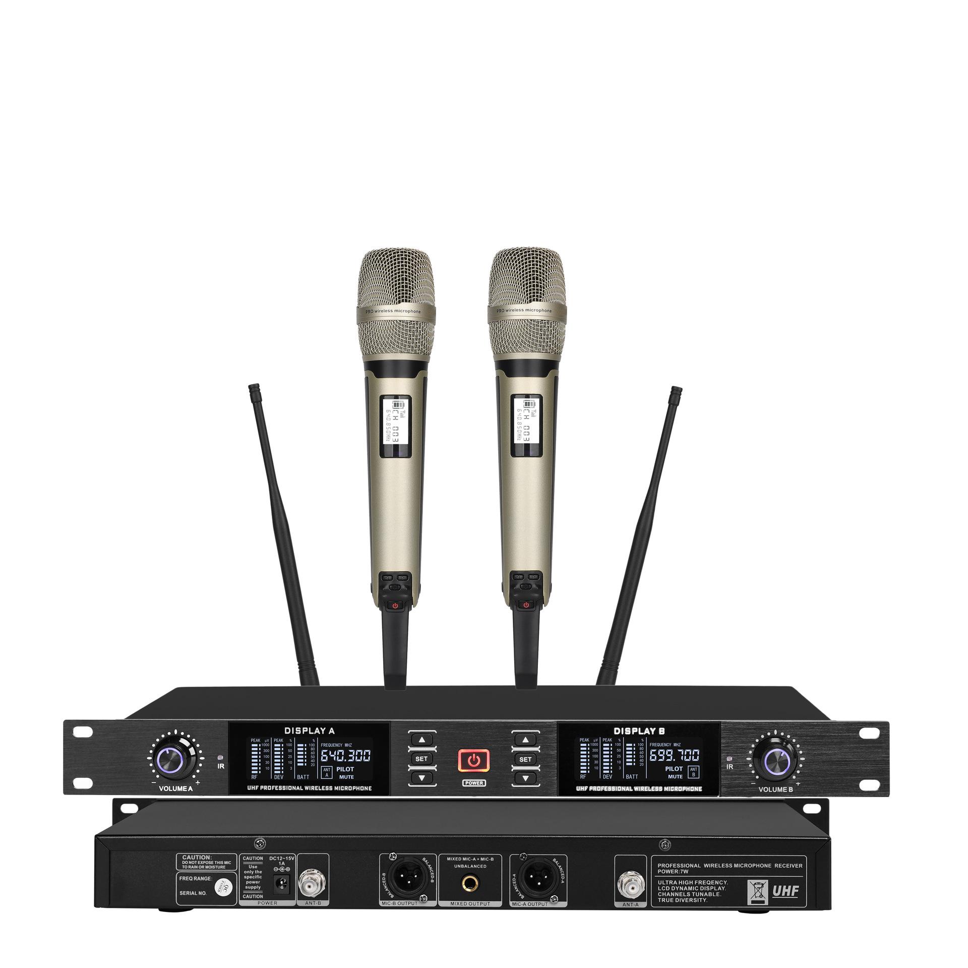 

Infrared U-Band One-to-Two Wireless Lavalier Headset Microphone for Conferences UK Power Plug