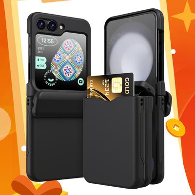 Robuste, faltbare Funda-Hülle für Samsung Galaxy Z Flip6 5G Flip5 Flip 6 5 Flip4 Flip3 Flip 4 3, Telefonzubehör, Kartenhalter