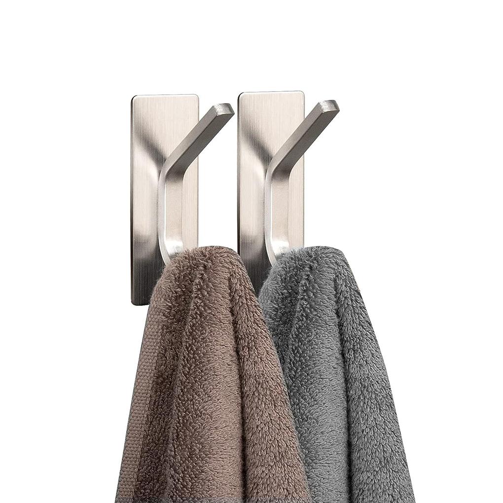 Stainless Steel Adhesive Clothes Hat Hook For Bathroom And Kitchen Clothes Hanger Hook Behind Door