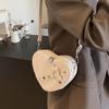 Borsa a Spalla Forma di Cuore Stile Y2K di Nicchia, Borsa a Tracolla con Zip e Decorazioni di Borchie Monocolore per Donna