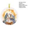 Nativity Night Ornament Round Acrylic Birth of Jesus Christ Hanging Decoration Religious Themed Christmas Keepsake for Winter Xmas Tree Decor