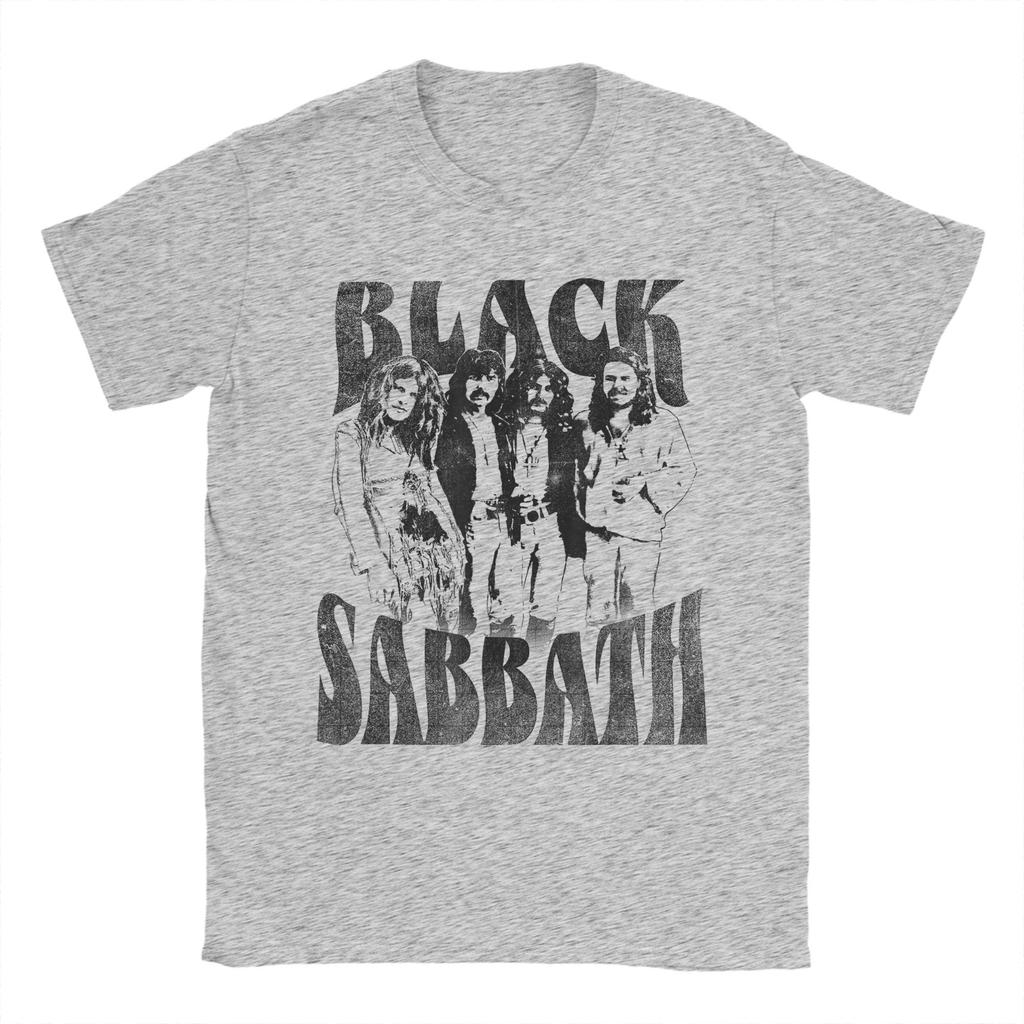 Black Sabbath Group Photo T-Shirt Summer  Y2K Funny T-Shirts Cotton Trendy Cool Tshirt For Men Short-Sleeved Design Clothing