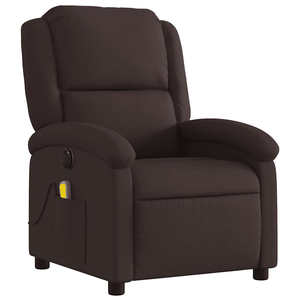 Electric Massage Chair Dark Brown Fabric