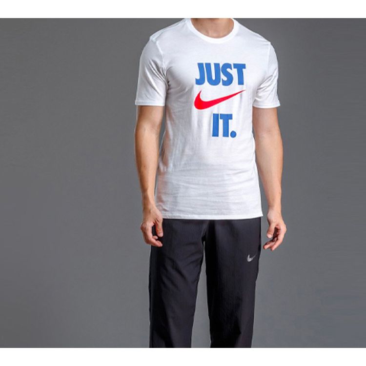 Nike Sportswear Letter Print Crew Neck T-Shirt Men Tops White AQ5195-100