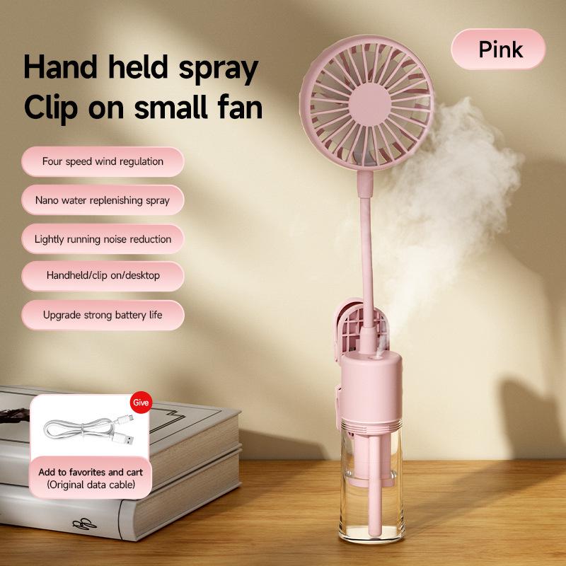 

Mini Handheld & Clip-On Hydrating Fan: Portable Neck-Hanging & Desktop Use, Ideal for Office & Travel - Cross-border Design, 26-Year Expertise Regular