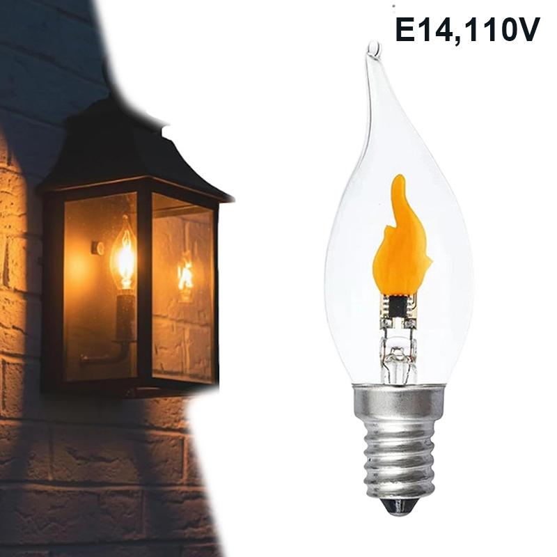 

E12/E14/E27 LED Lights with Flickering Flames, Candelabra Base Decorative Fire Effect