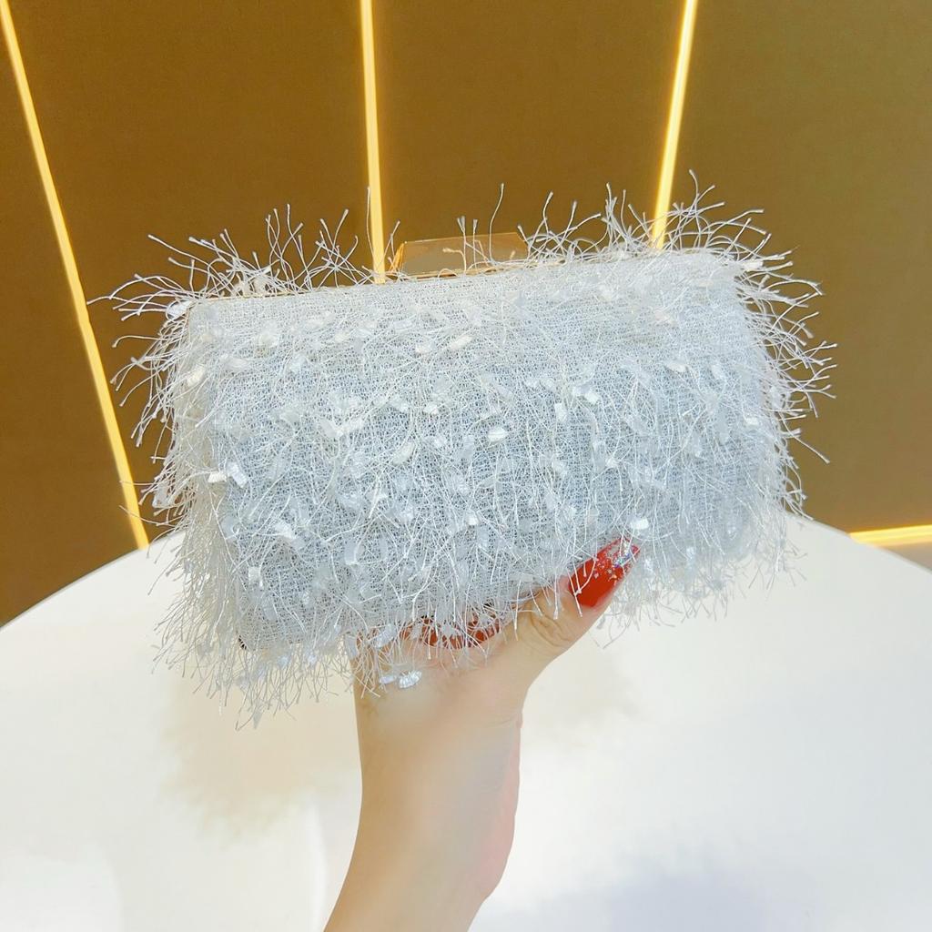 New Fashion Feather Evening Bag for Women,Elegant Shoulder Crossbody Clutch,Mini Phone Bag Makeup Bag