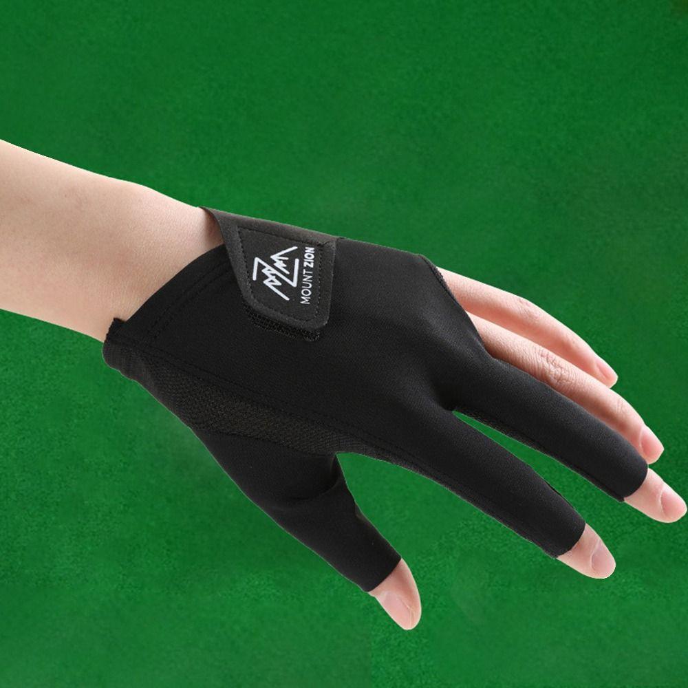 1 Stück Rutschfester Drei-Finger-Handschuh Elastischer Snooker-Billard-Handschuh Billardzubehör