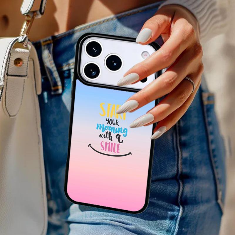 Positive Good Vibe Quote Phone Case For iPhone 17 Air 14 15 13 12 Max Cover For Apple 16e 11 Pro Max Plus Coque