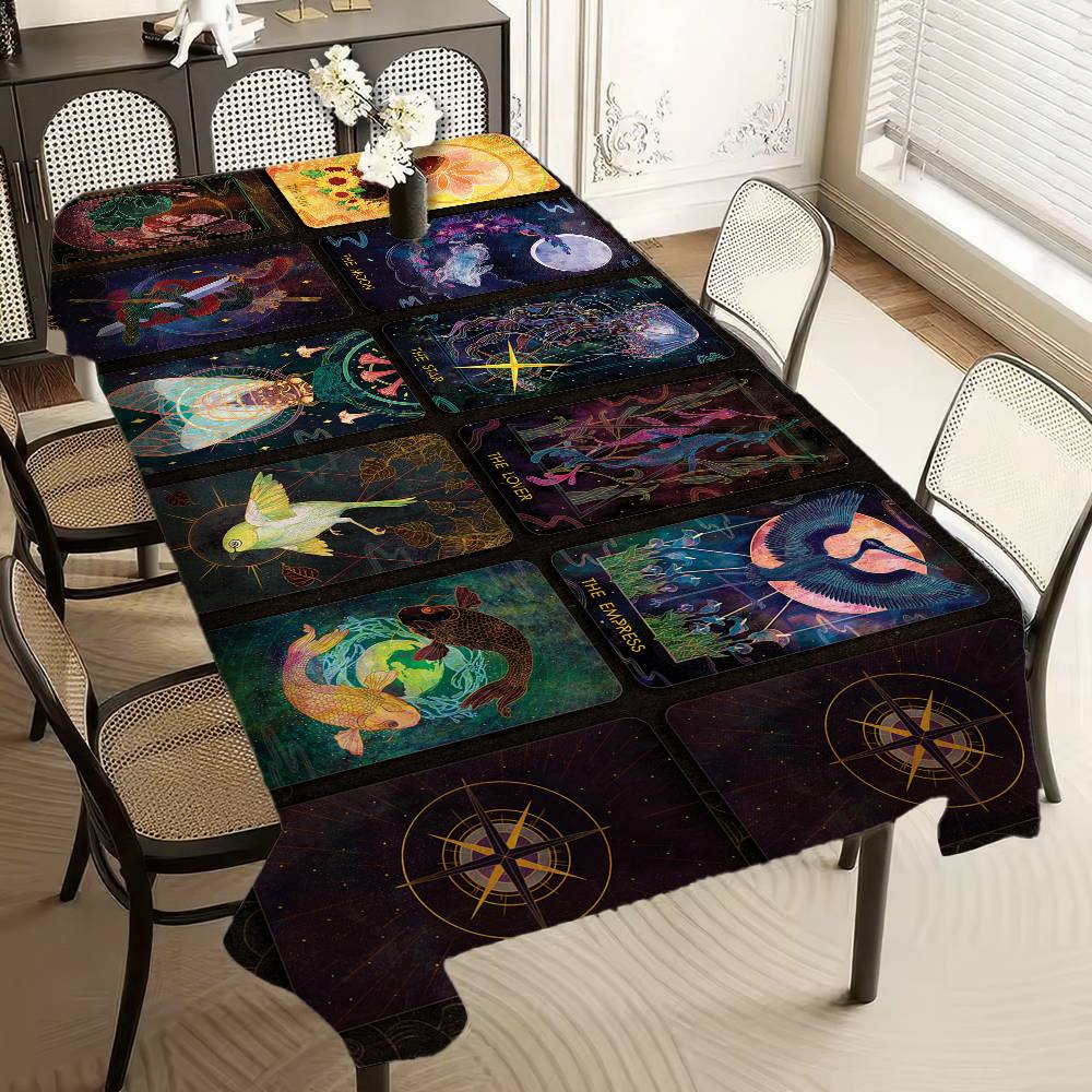 Witches Moon Tarot Table Cloth Rectangular Stain Tablecloth Oilcloth Mantel Mesa Impermeable Tablecloth Decoration