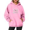 Women's  Long Sleeve Printed Top Solid Color Hoodie