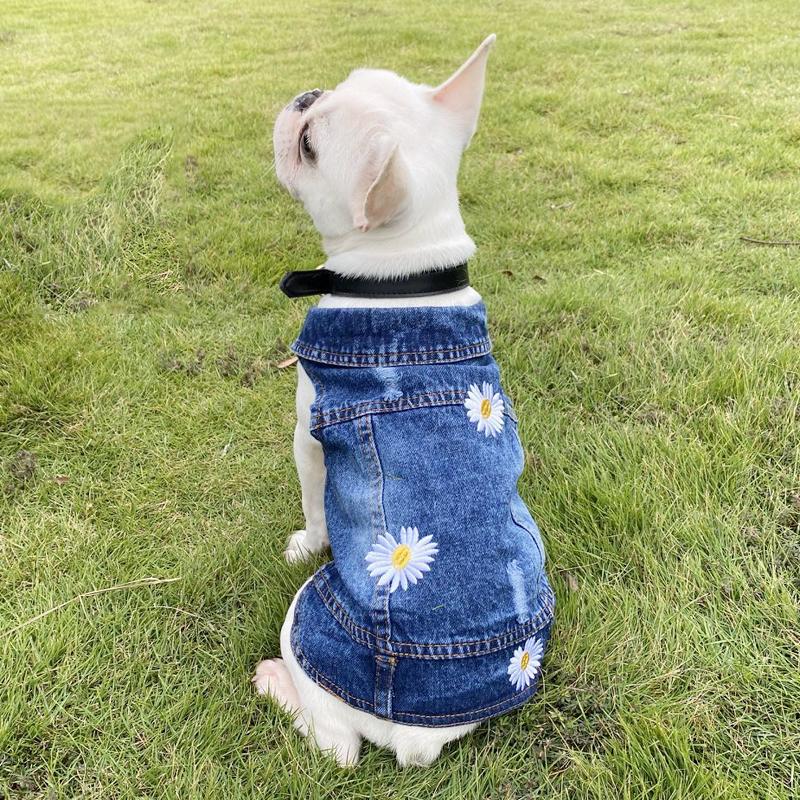 XS-2XL Denim Hundkläder Cowboy Husdjur Hundkappa Valpkläder För Små Hundar Jeansjacka Hundväst Kappa Valpdräkter Kattkläder