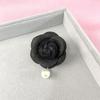 Women's Fashion Fabric Camellia Flower Pearl Tassel Corsage Brooch Pin Shirt Collar Jewelry Accessory