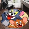 1PC Cat And mouse Romance Round Rug, Non-slip Chair Mat, Home Decor, Circle Carpet Perfect for Office, Bedroom, Living Room,Christmas gift