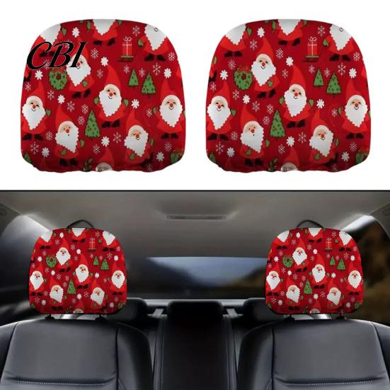 Vehicle Interior Accessories 2Pcs Skull Car Headrest Covers, Cartoon Dog Panda Cat Hedgehog Personalized Decor Design Elastic Auto Seat Protector,