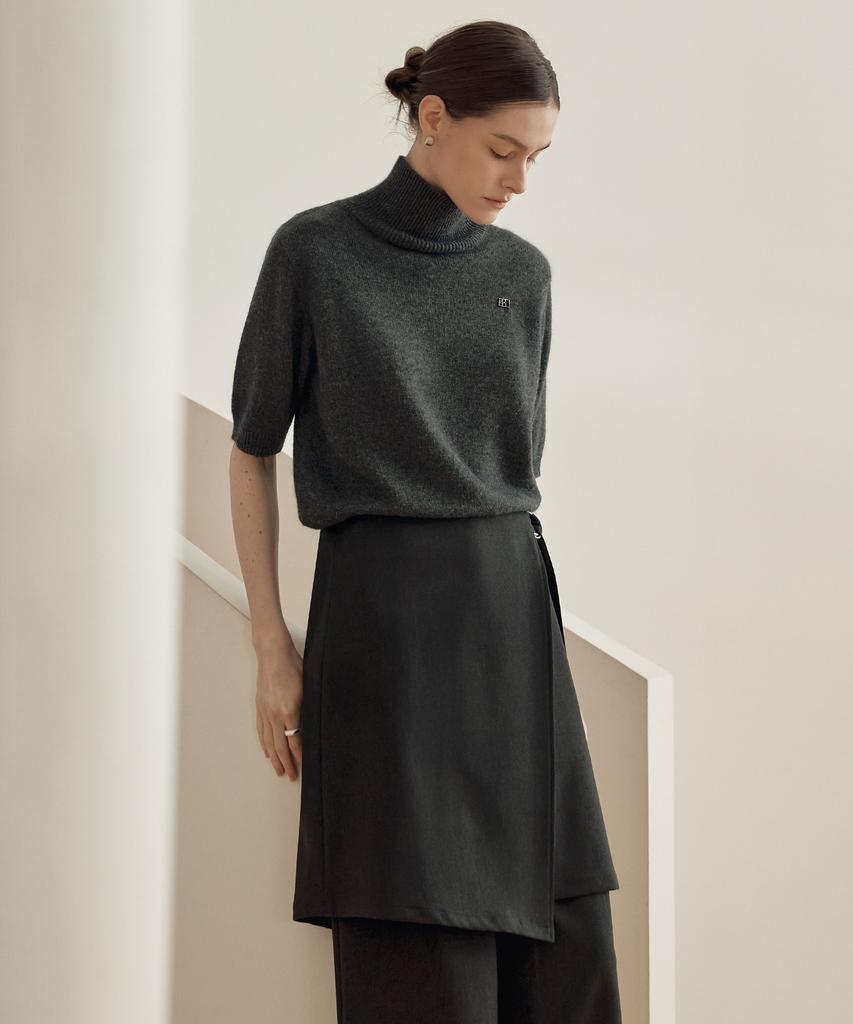 ZEROSTREET [2 Colors] Le Zero Angora Short Sleeve Turtleneck Knit
