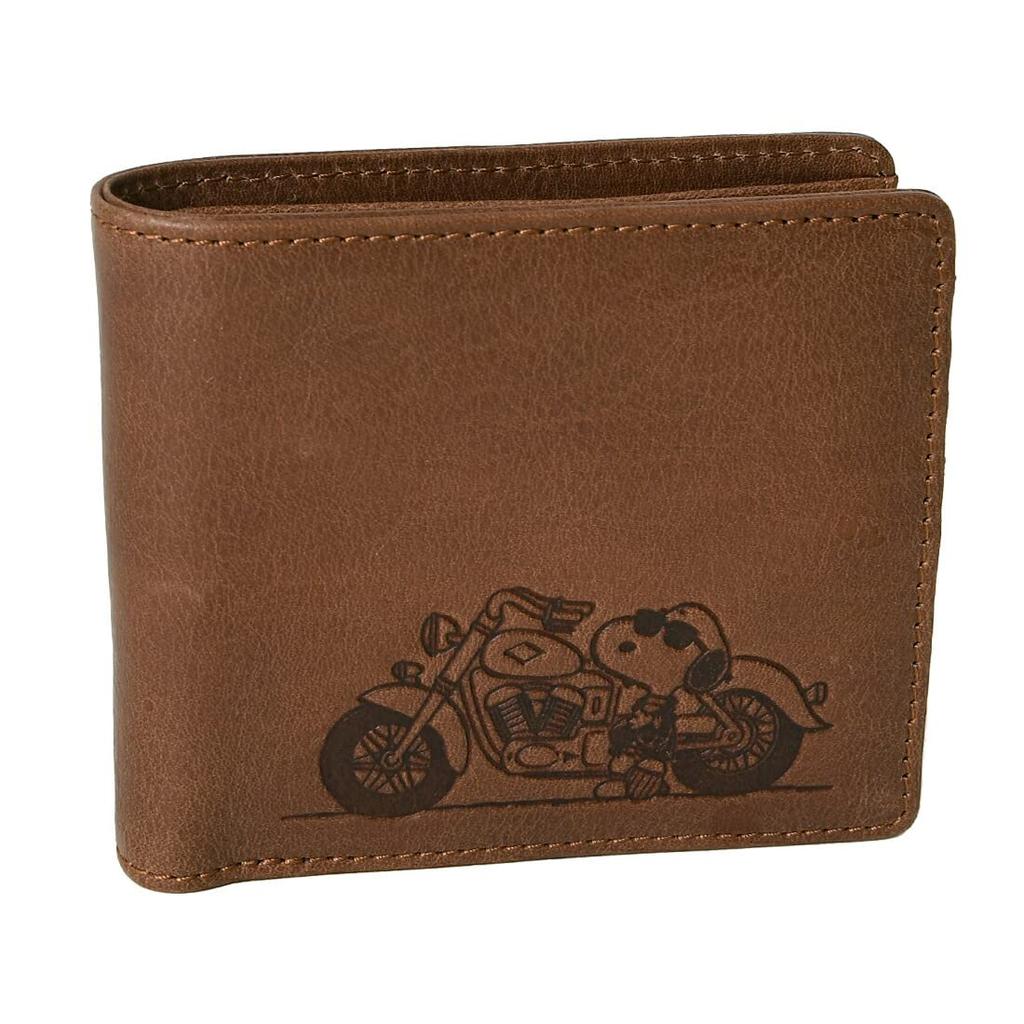 73322 Snoopy Short Wallet Short Wallet Mini Wallet Bifold Character Embossed Camel [Peanuts] Women's