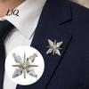 Invisible Safety Pin Brooch with Buckle, Star Shape Lapel Cubic Rhinestone Embellished Zirconia Accent, for Suits Shirts Wedding Formal Wear Unisex
