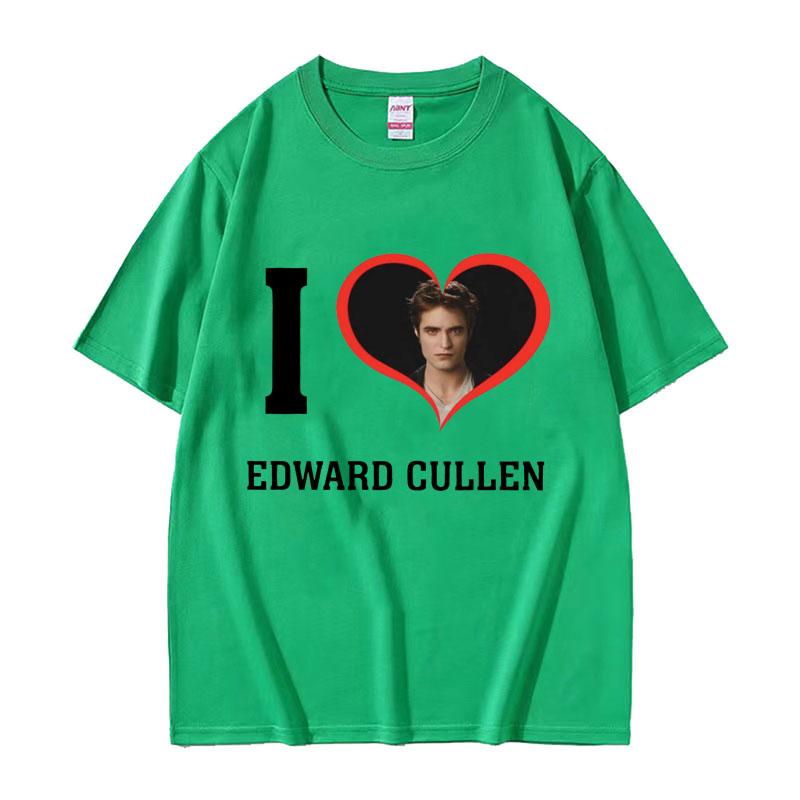 I Heart Edward Cullen Twilight Graphics Print Tee Shirt Unisexs Clothing Couples Fashion T Shirt Unisex Cotton Oversized Tshirt