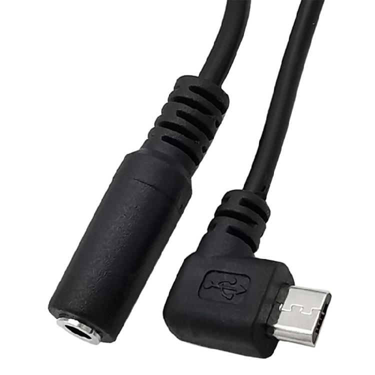 Micro USB to 3.5mm Jack Audio Adapter Cable Right Angled Micro USB Male Cord