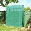 Tomato Greenhouse Foil Greenhouse with Roll-up Door Mesh Window Arched Roof 170 x 68 x 200 cm Green