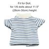 30CM Doll Clothes Fashion Stripe Undershirt Casual Wear Shorts Tooling Style Jeans Pants For 11.5" 1/6 BJD Dolls Accessories