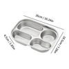 WORTHBUY 4/5 Grids 316 Stainless Steel Dinner Plate Portable Divided Lunch Box For Students Kids Large Capacity Food Contianer