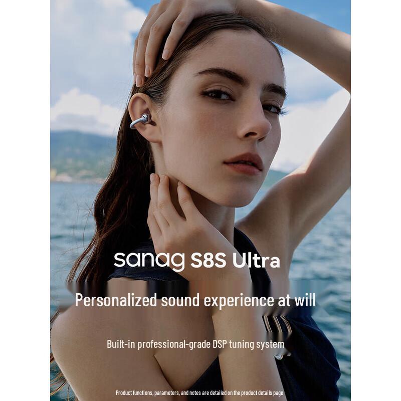 SANAG S8S Ultra Open-Ear Clip-On Bluetooth Earbuds with AI Translate