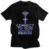 Anpassad Jesus Kristus T-shirt Koppla till Gud Lösenordet Är Bön T-shirt Herr Kortärmad Ren Bomull T-shirt Fritids T-shirt Toppar