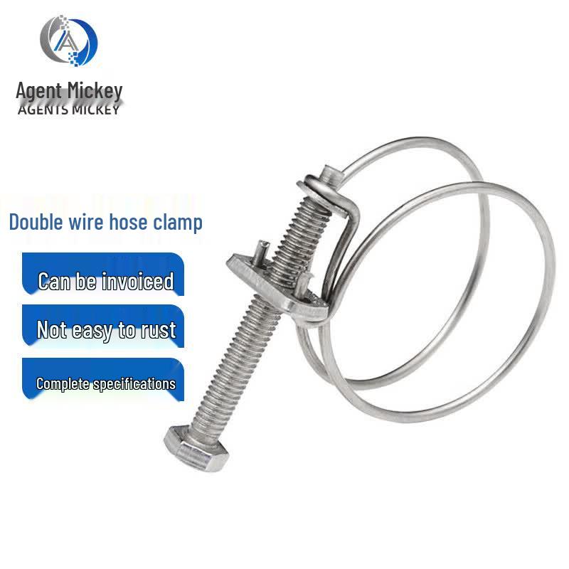 Mickey Agent 304 Stainless Steel Double Wire Fire Hose Clamps 30-34mm