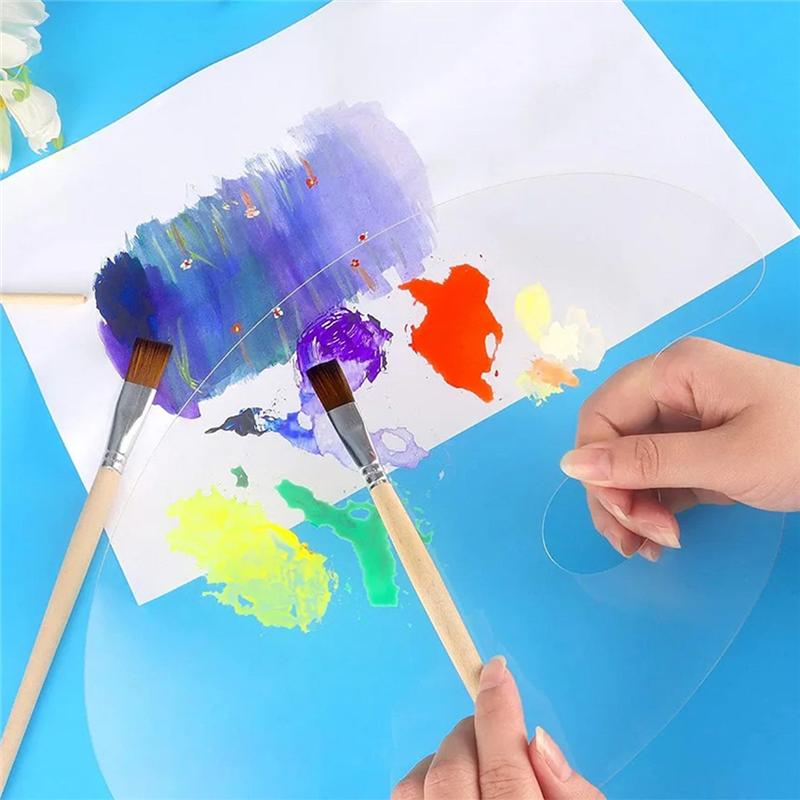 Easy Clean Non-Stick Artist Acrylic Paint Pallet 3/6 Pcs Clear Paint Tray Palette For Oil Watercolor Crafts