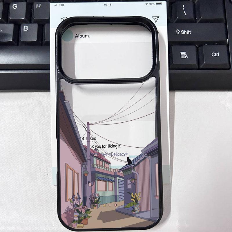 Japan Anime Sunset Mountain Landscape Phone Case For iPhone 17 17 Pro Max 17Pro 17Air Scenery Shockproof Clear Hard Cover Coque