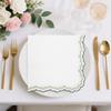 Set of 6 Cloth Napkins Scalloped Embroidery Cloth Napkins Washable Polyester Table Dinner for Restaurant Weddings Events Parties