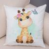 45x45cm Cute Giraffe Lion Cow Pillowcase Decorative Cartoon Animal Print Cushion Cover Children's Room Sofa Home Pillowcase